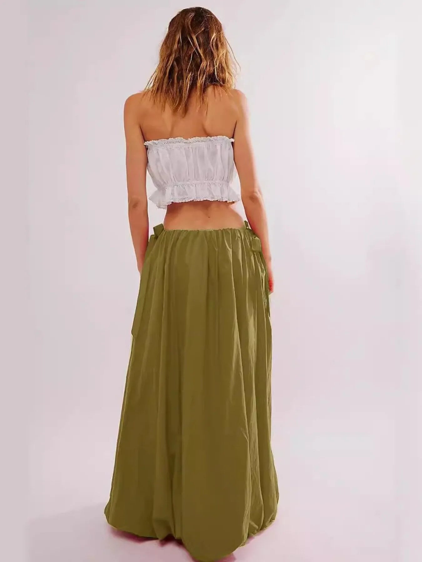 Softened Drawstring Pocket Detail Skirt - notariosoax