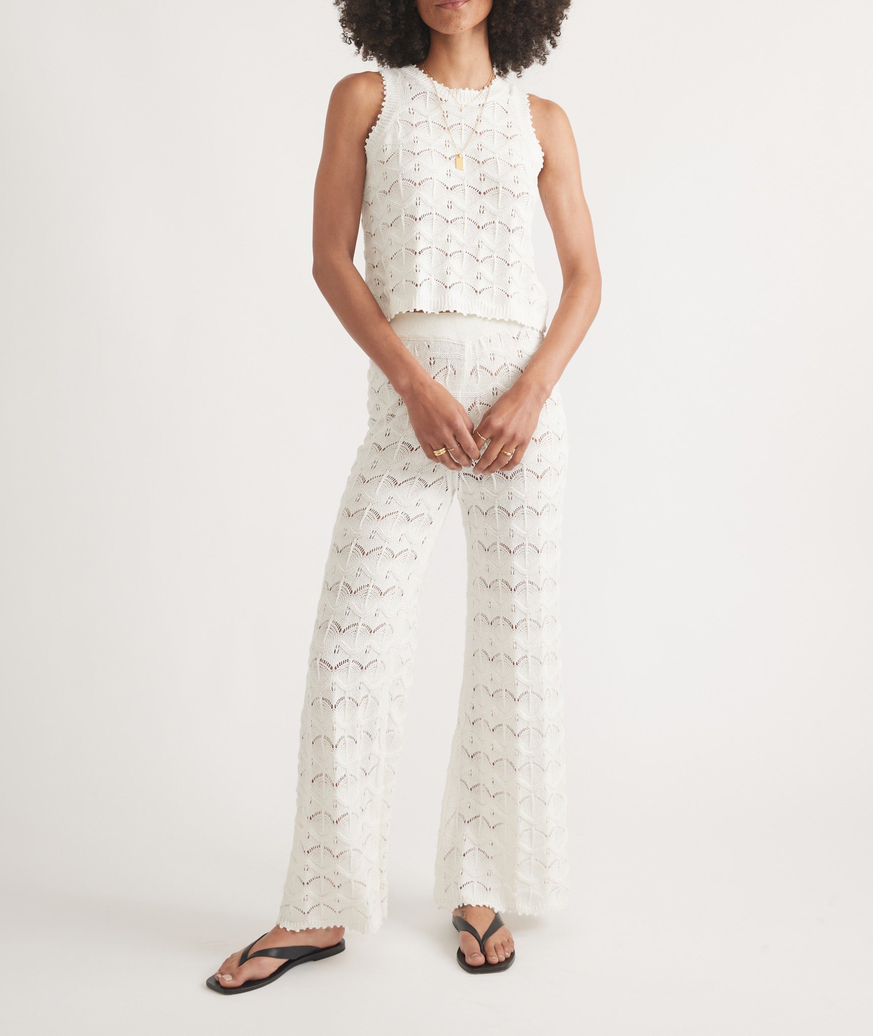 Knit Patterned Wide-Leg Pants - notariosoax