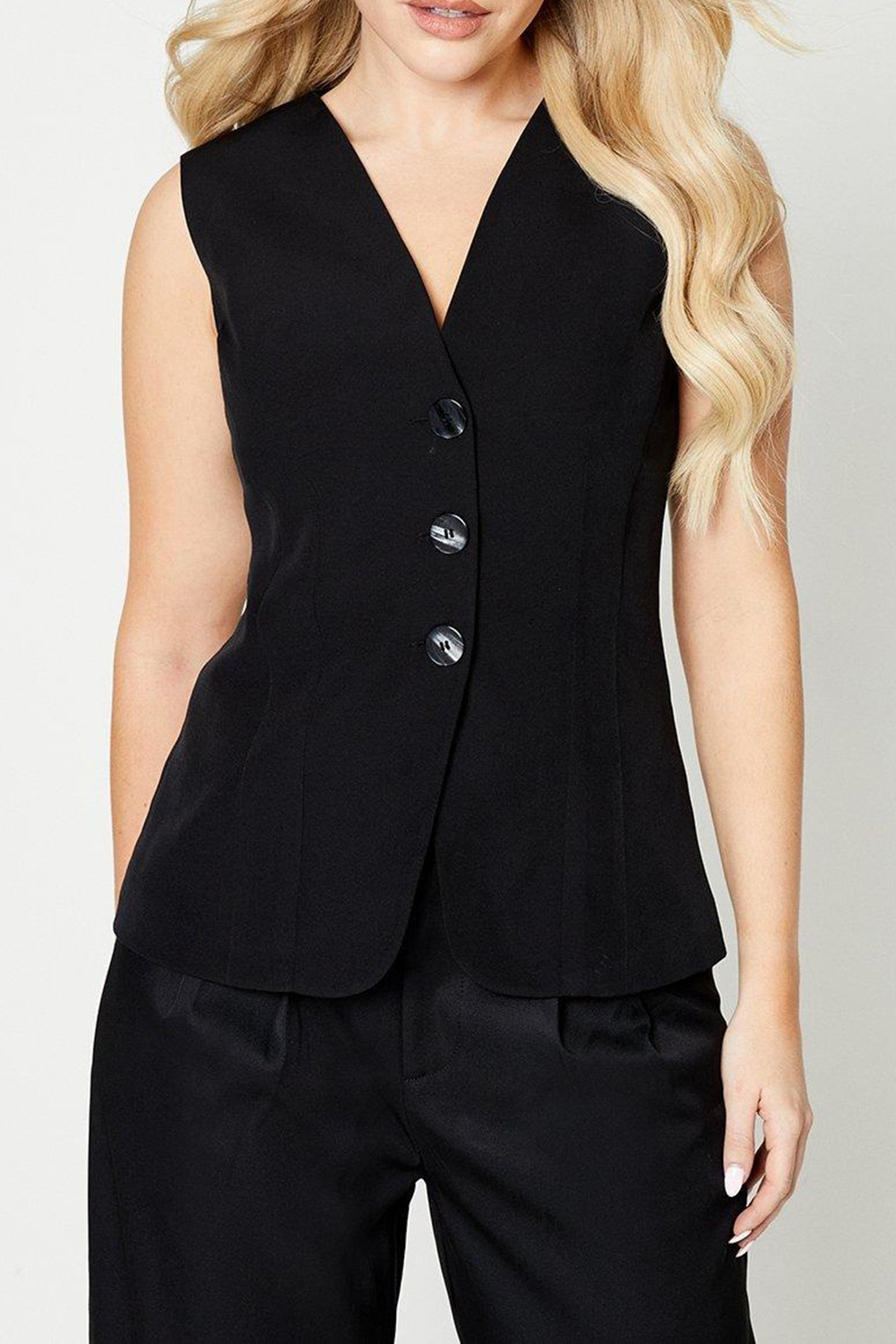 Fashion Deep V Neck Women's Sleeveless Long Vest - notariosoax