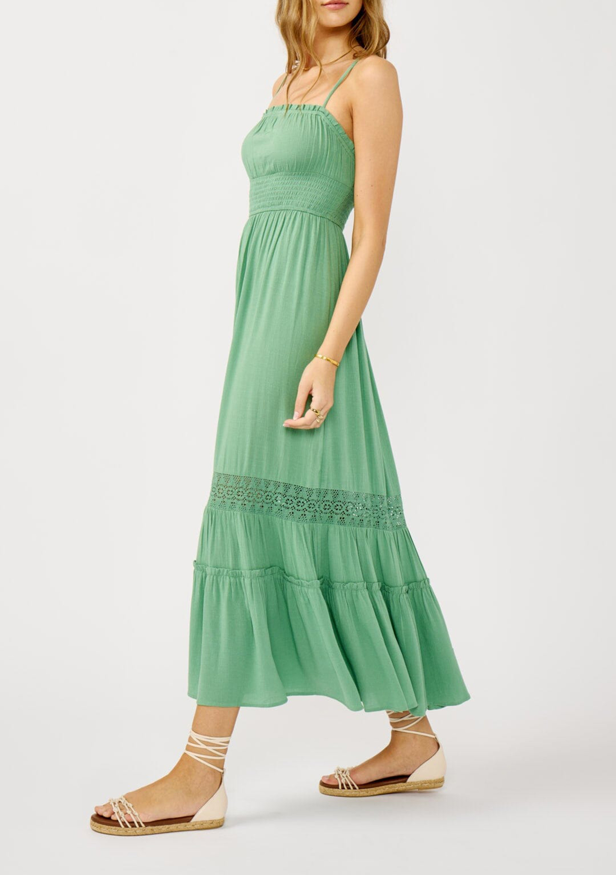 Ruffle Cutout Back Maxi Dress - notariosoax