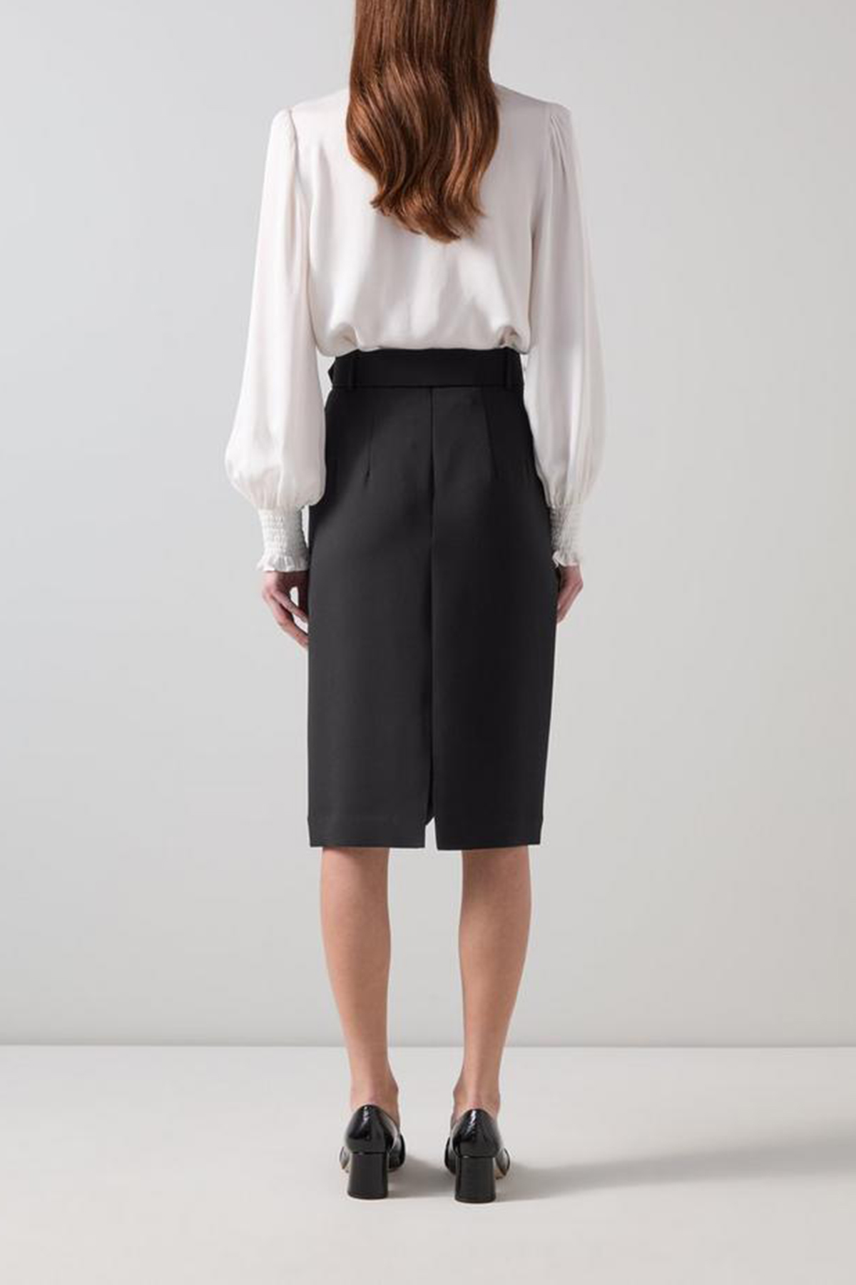 Black Pencil Midi Skirt - notariosoax