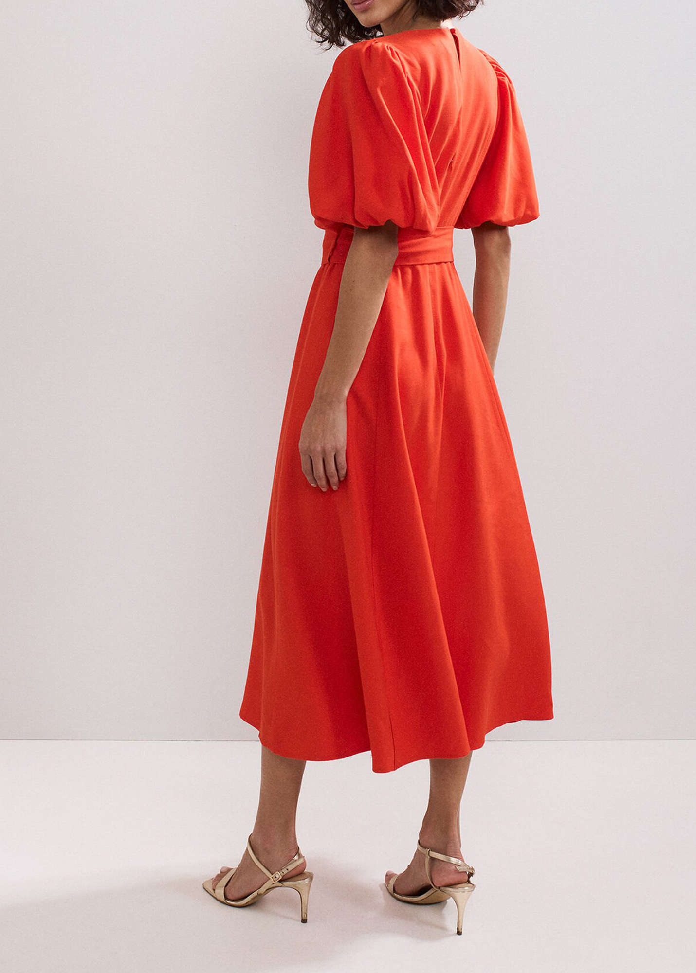 Relaxed Casual Puff Sleeve V-Neck Dress - notariosoax