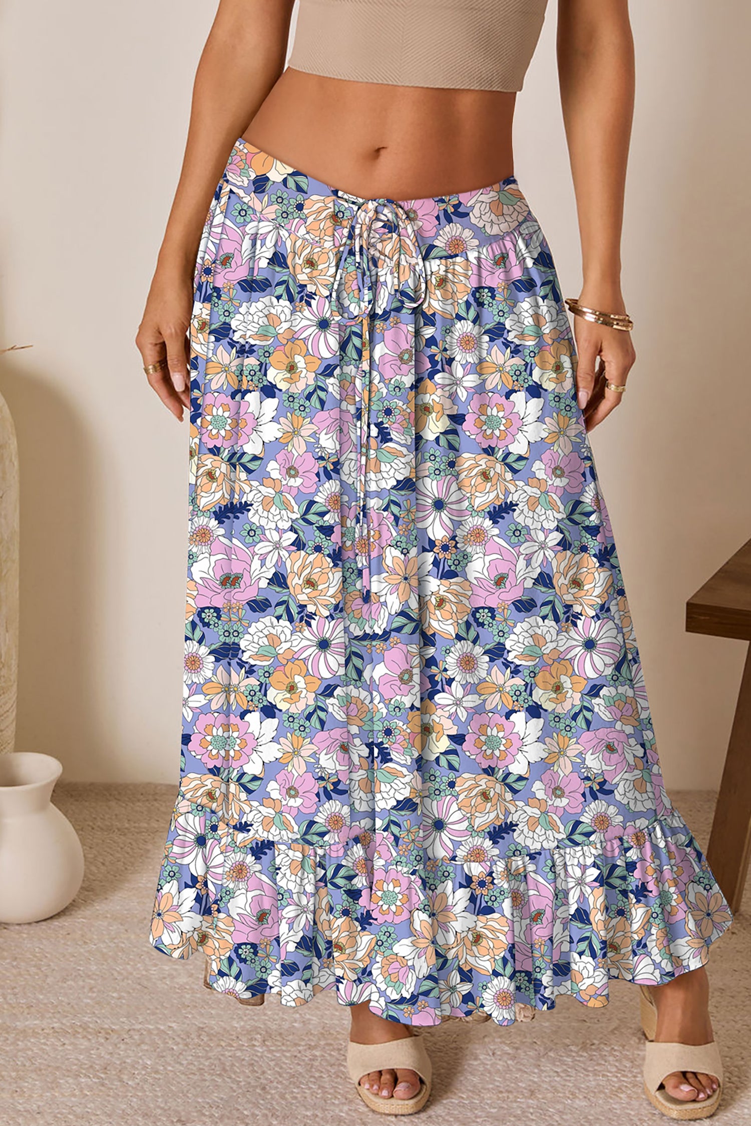 Airy Ruffle Trim Skirt - notariosoax