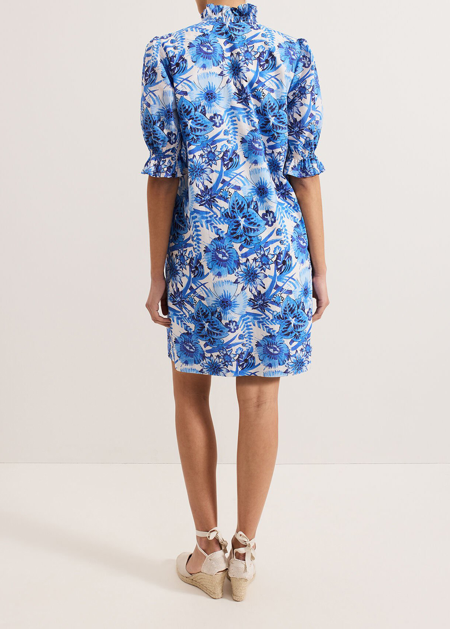 Cotton Romantic Floral Short Dress - notariosoax