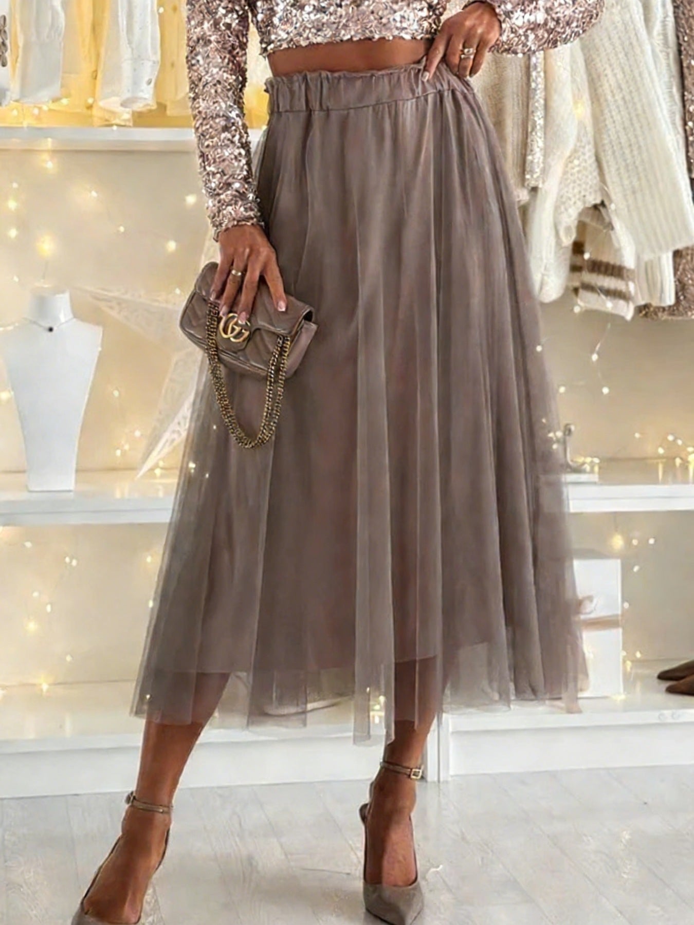 Line Mesh Skirt - notariosoax