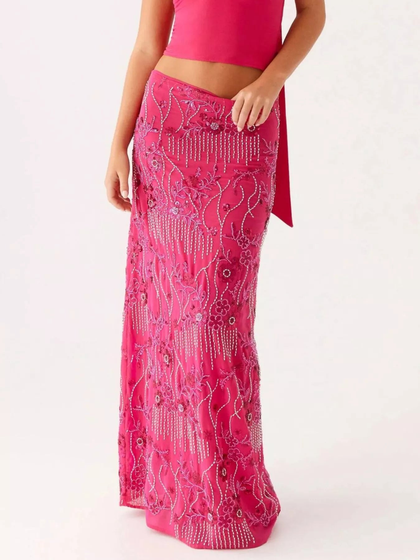 Soft Lace Sequined Skirt - notariosoax