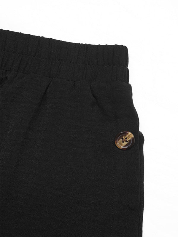 Smooth Button Front Pocket Detail Silhouette Skirt - notariosoax