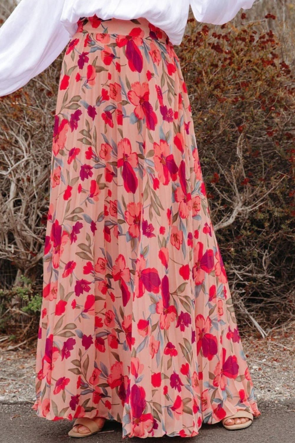 Structured Pleated Printed Skirt - notariosoax