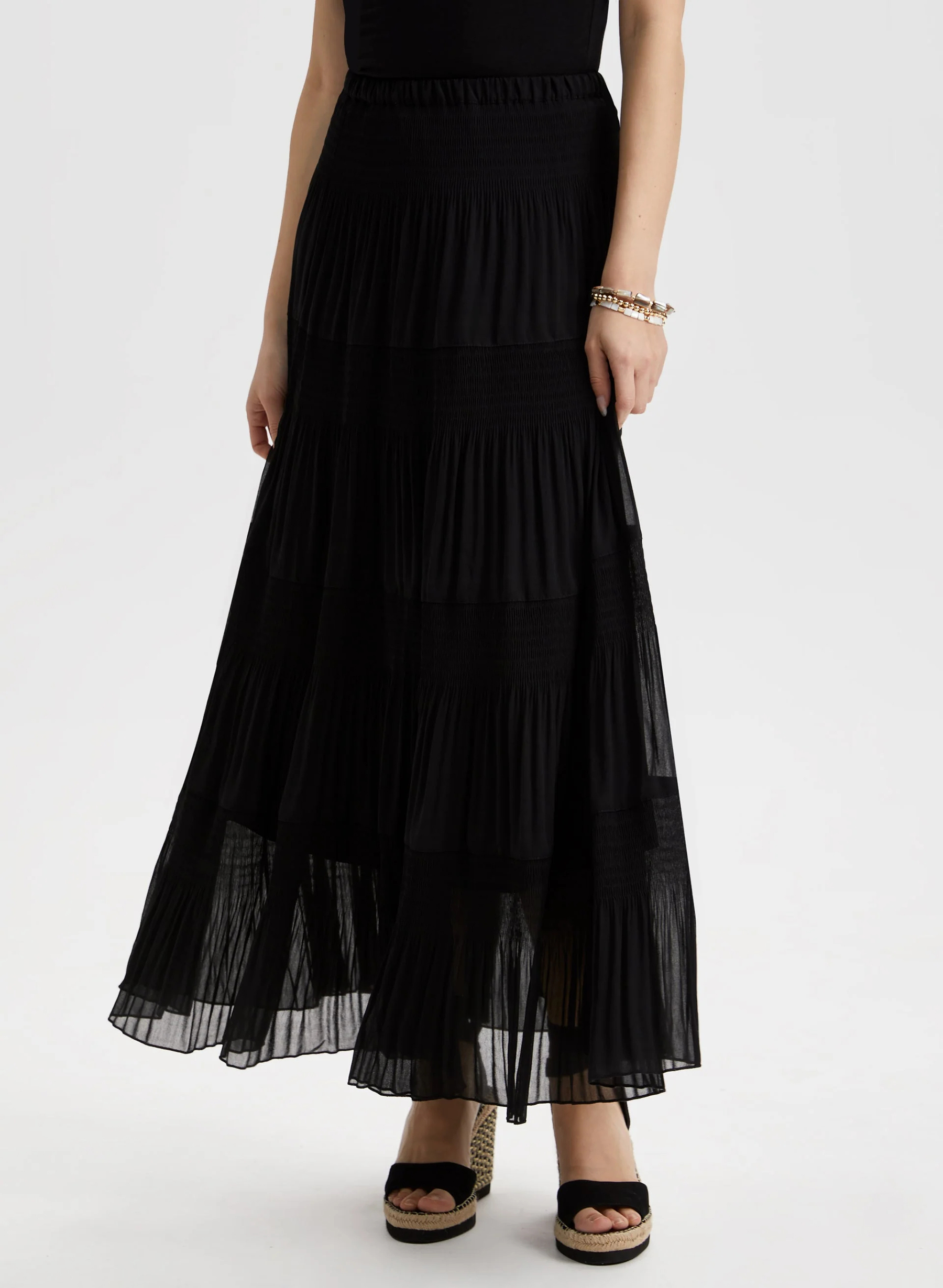 Tulle Pleated Maxi Skirt - notariosoax